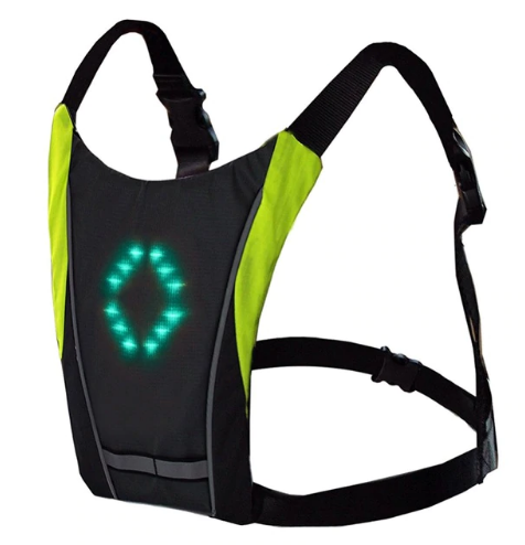 USB genopladelig reflekterende LED-vest rygsæk