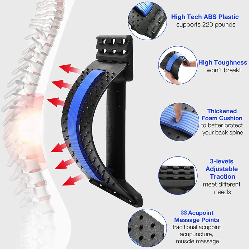 Ergonomisk lændestrækker og rygmassager