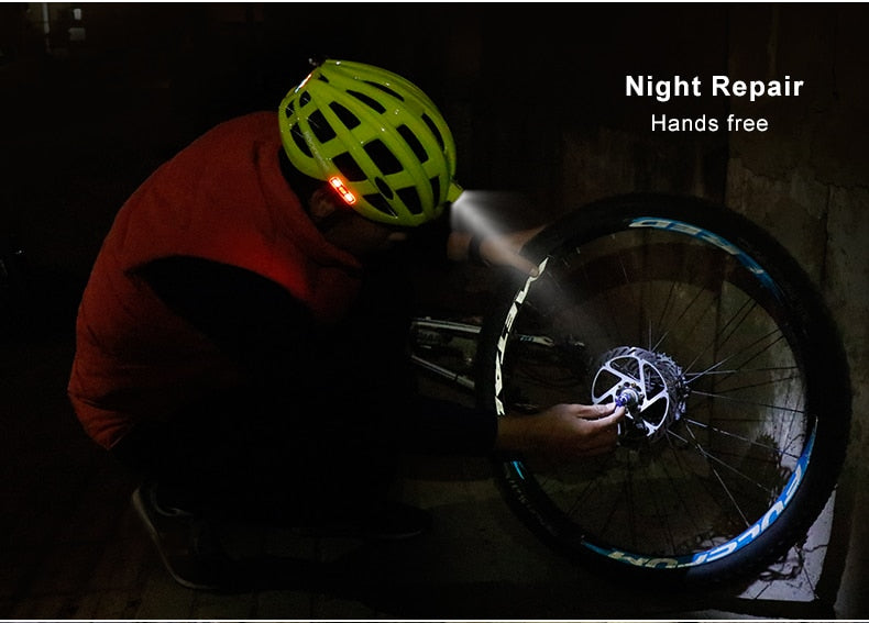 USB-genopladeligt lys Cykling MTB-hjelm