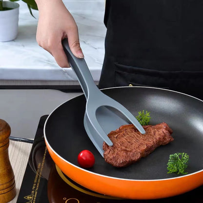 2-i-1 Greb & Flip Spatel Tænger | Alsidig Non-Stick
