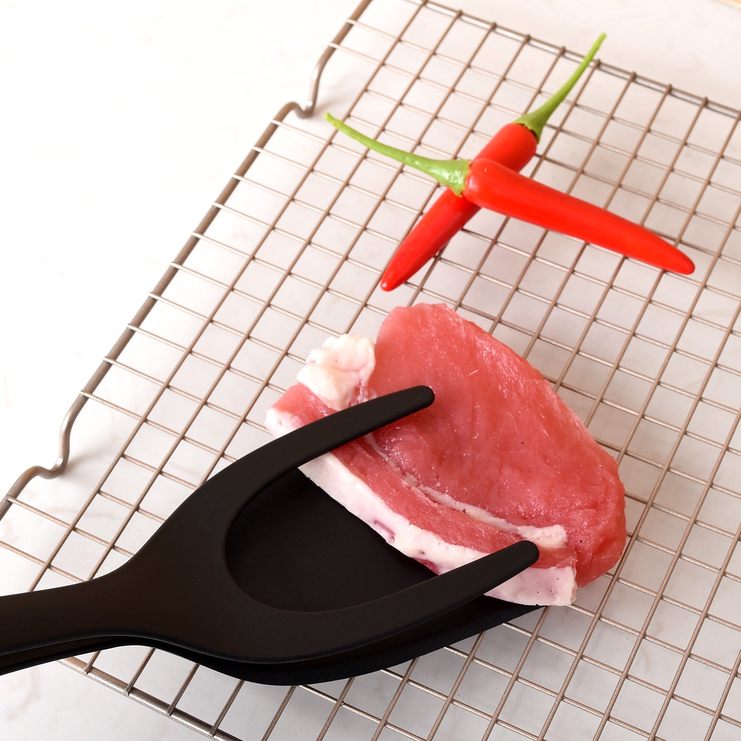 2-i-1 Greb & Flip Spatel Tænger | Alsidig Non-Stick