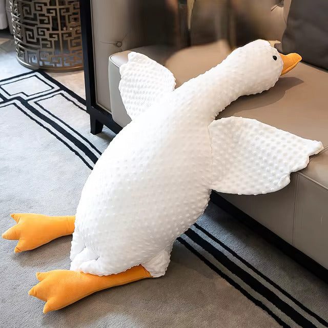 Stor hvid gåsedukke pude