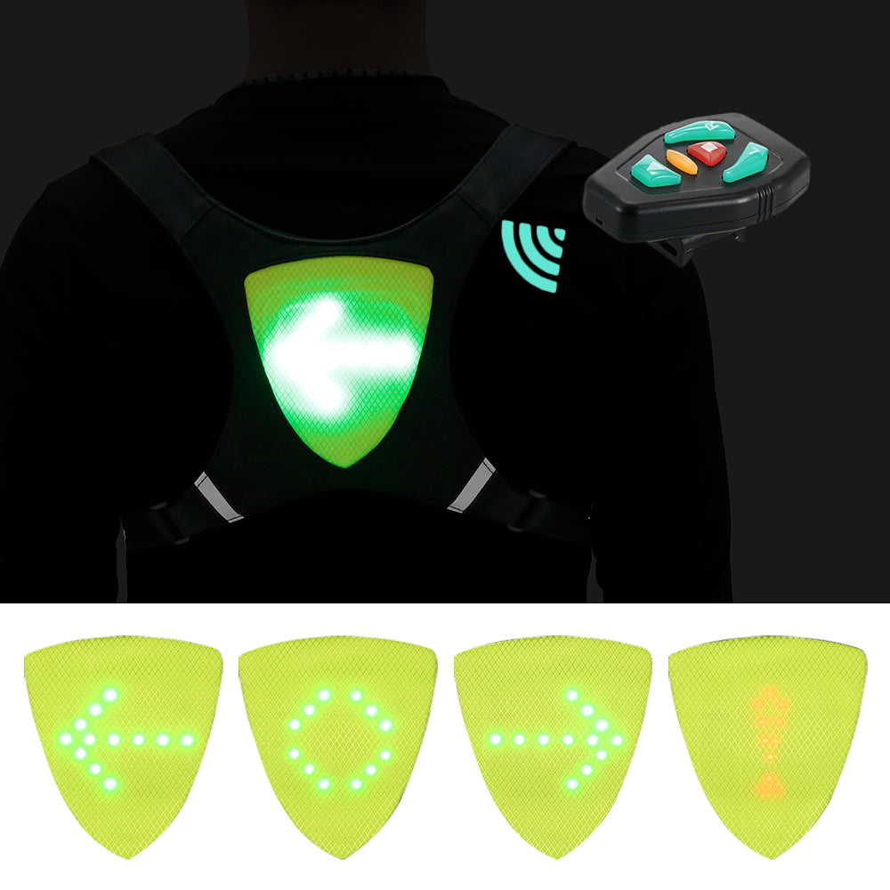 USB genopladelig reflekterende LED-vest rygsæk